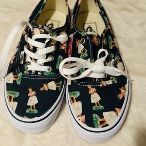 Vans Black Canvas Shoes with Playful Print